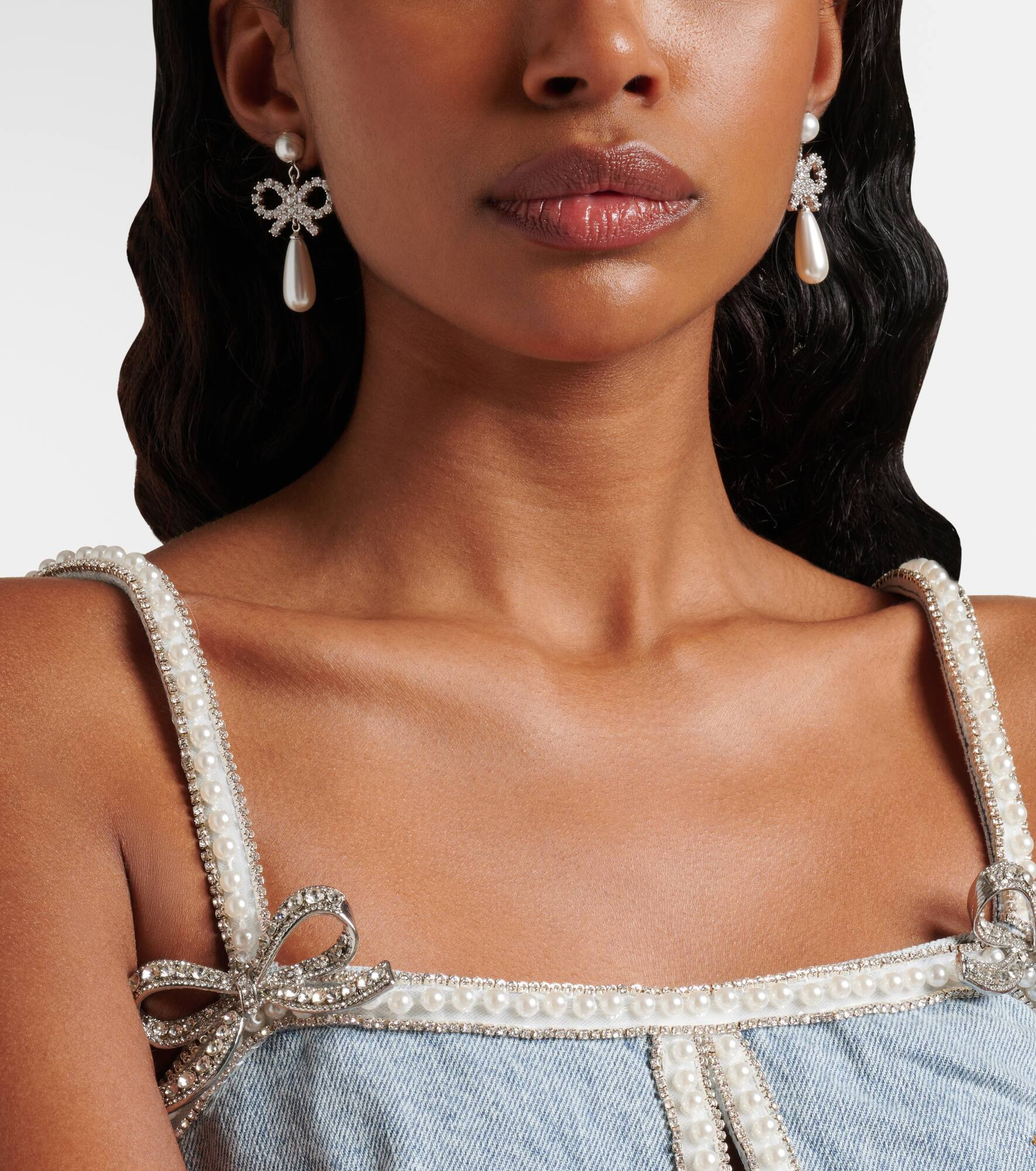 Faux pearl drop earrings - 3