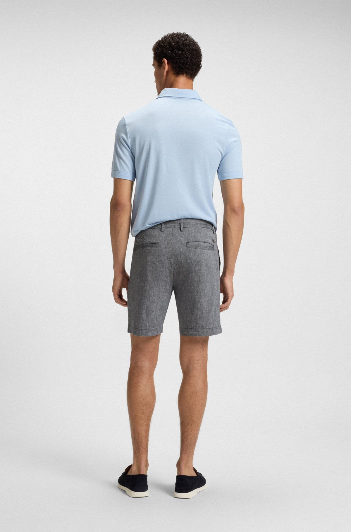 REGULAR-FIT SHORTS IN A LINEN BLEND WITH DRAWCORD - 4