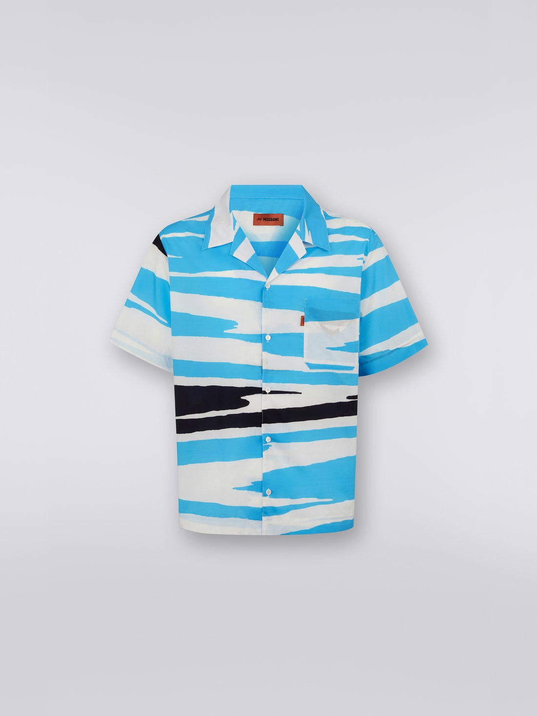 Short-sleeved cotton bowling shirt - 1