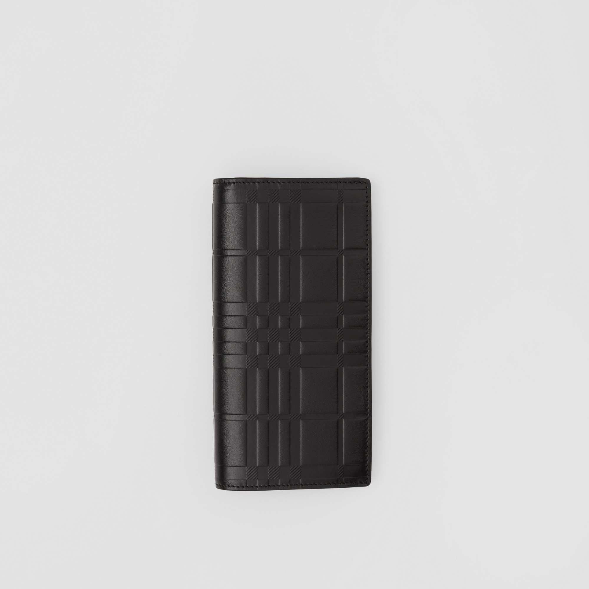 Embossed Check Leather Continental Wallet - 1