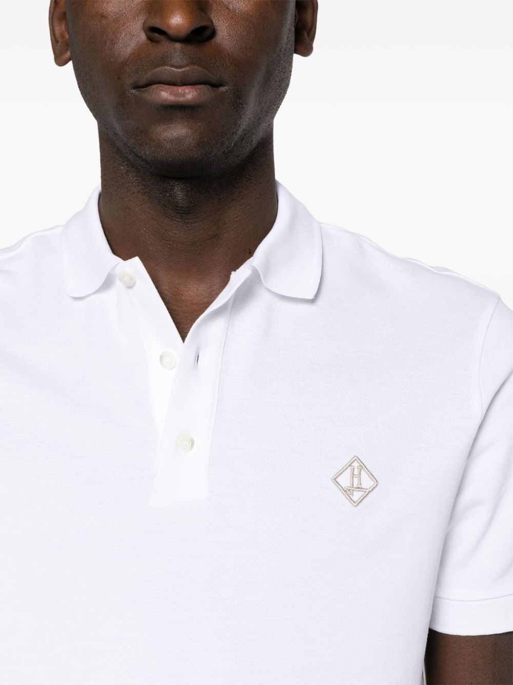 logo-embroidered piquÃ© polo shirt - 5