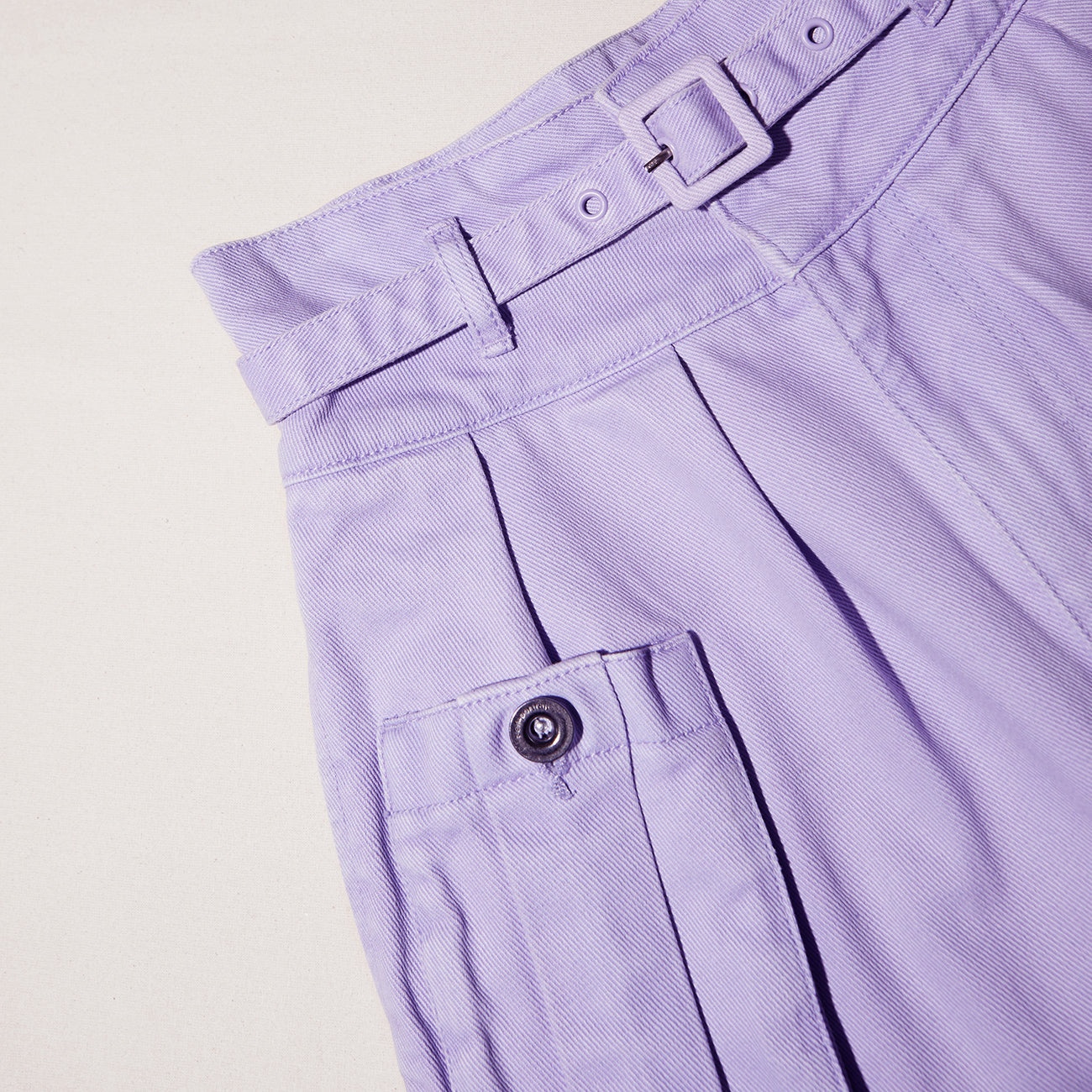 Lilac Denim Shorts - 4