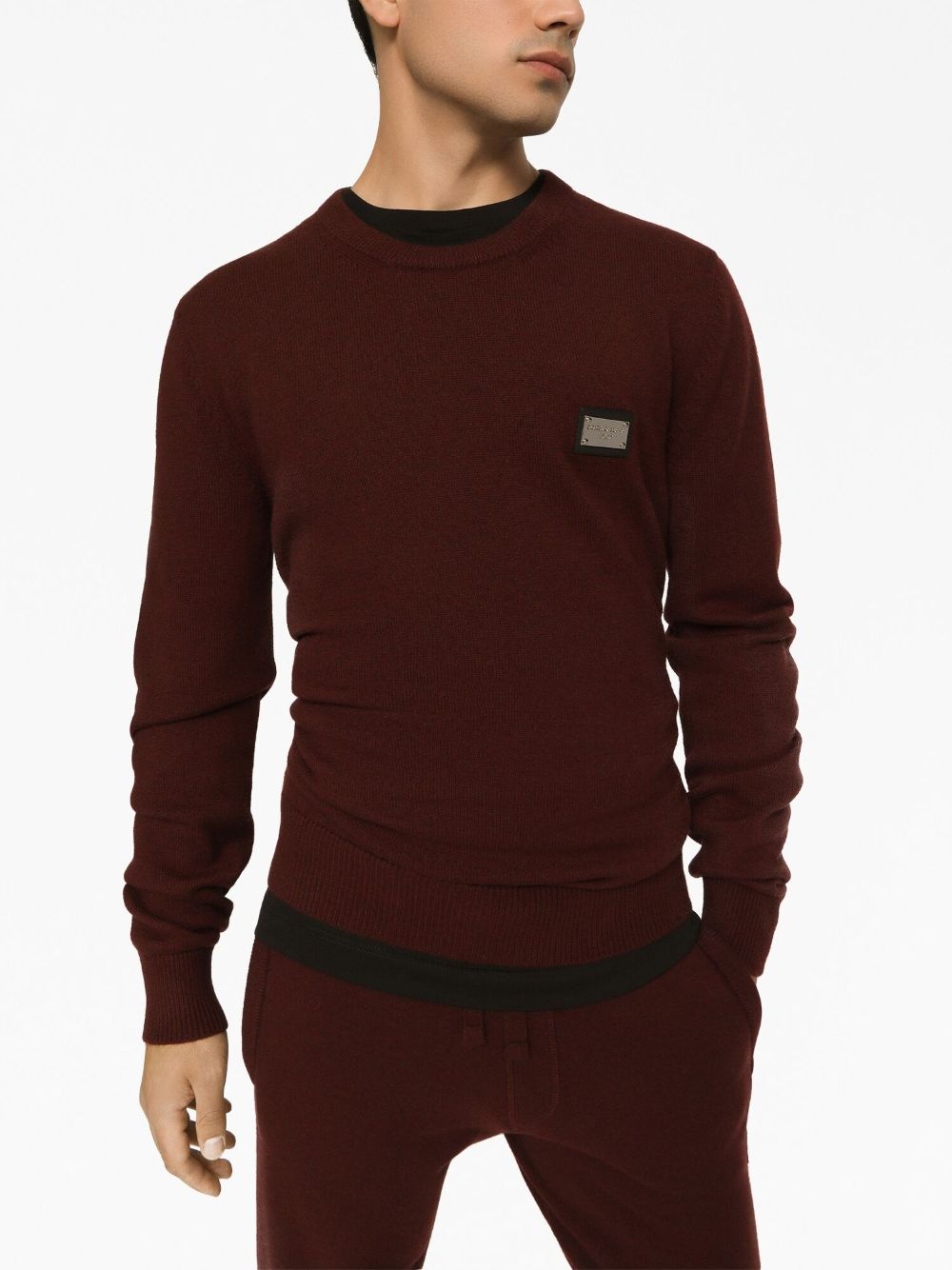 logo-plaque wool jumper - 4