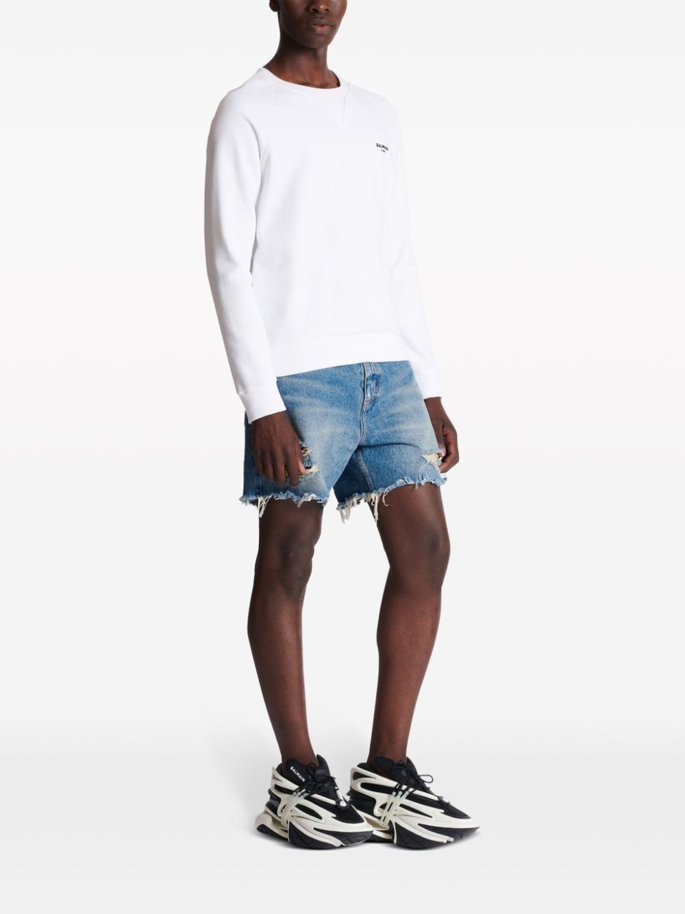 logo-print cotton sweatshirt - 3