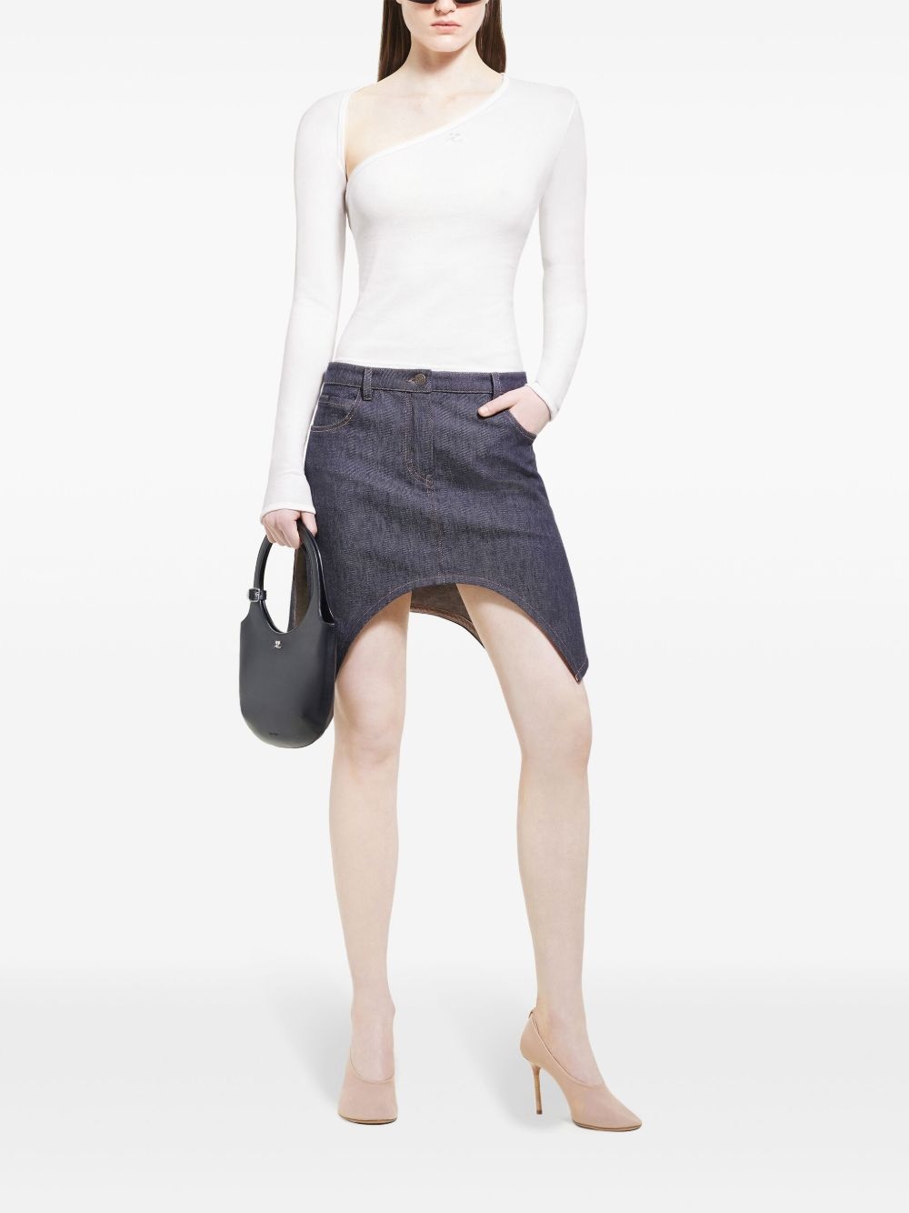 asymmetric mini skirt - 2