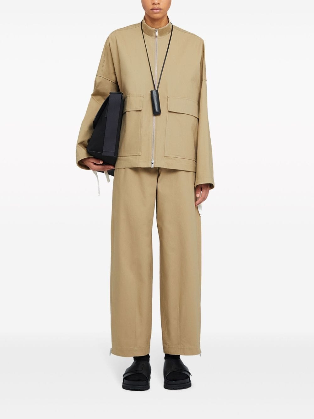 straight-leg cotton trousers - 2