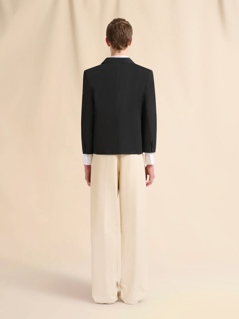 BLACK POPLIN SINGLE-BREASTED BOXY JACKET - 3