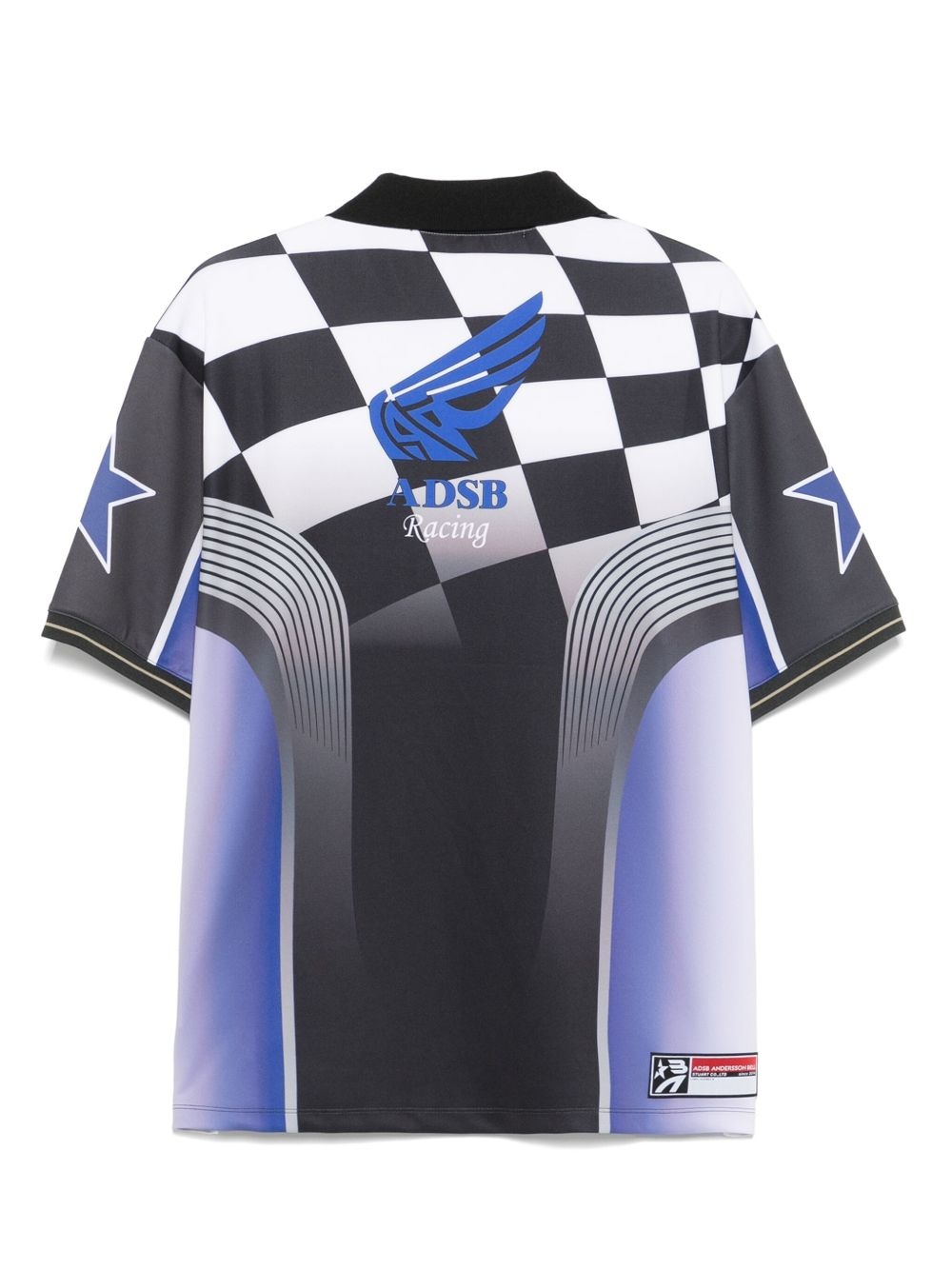 checkerboard racing T-shirt - 2