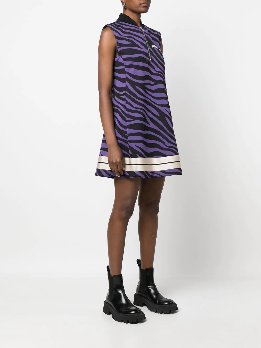 zebra-print shift minidress - 3