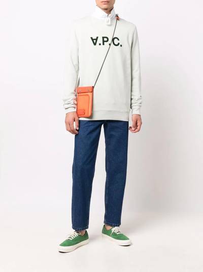 A.P.C. logo-print cotton sweater outlook