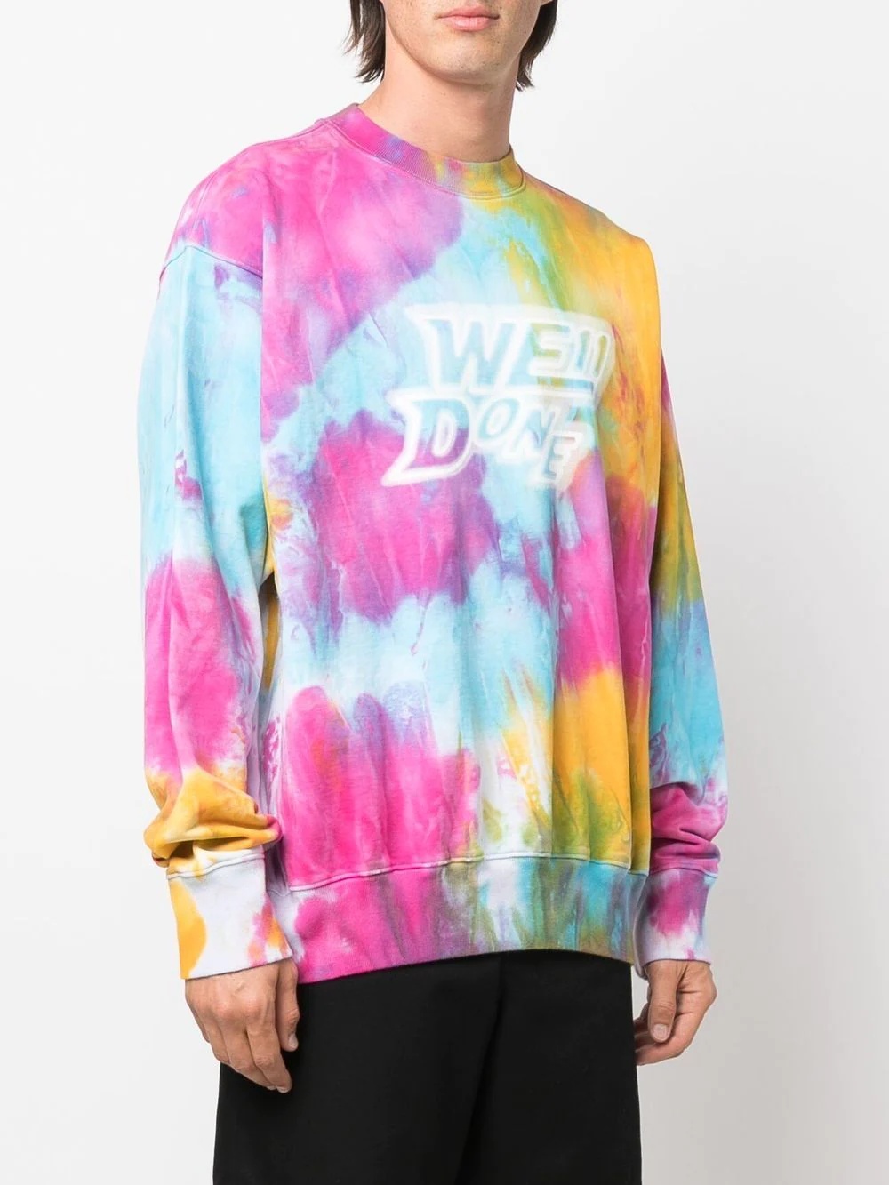 logo-print tie-dye sweatshirt - 4