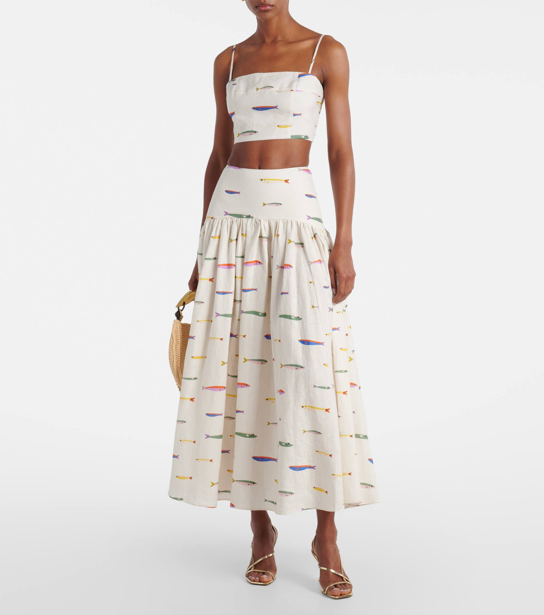 Procida printed linen maxi skirt - 2