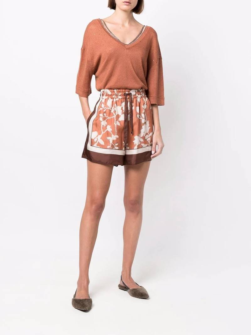 Brunello Cucinelli floral-print bermuda shortd outlook