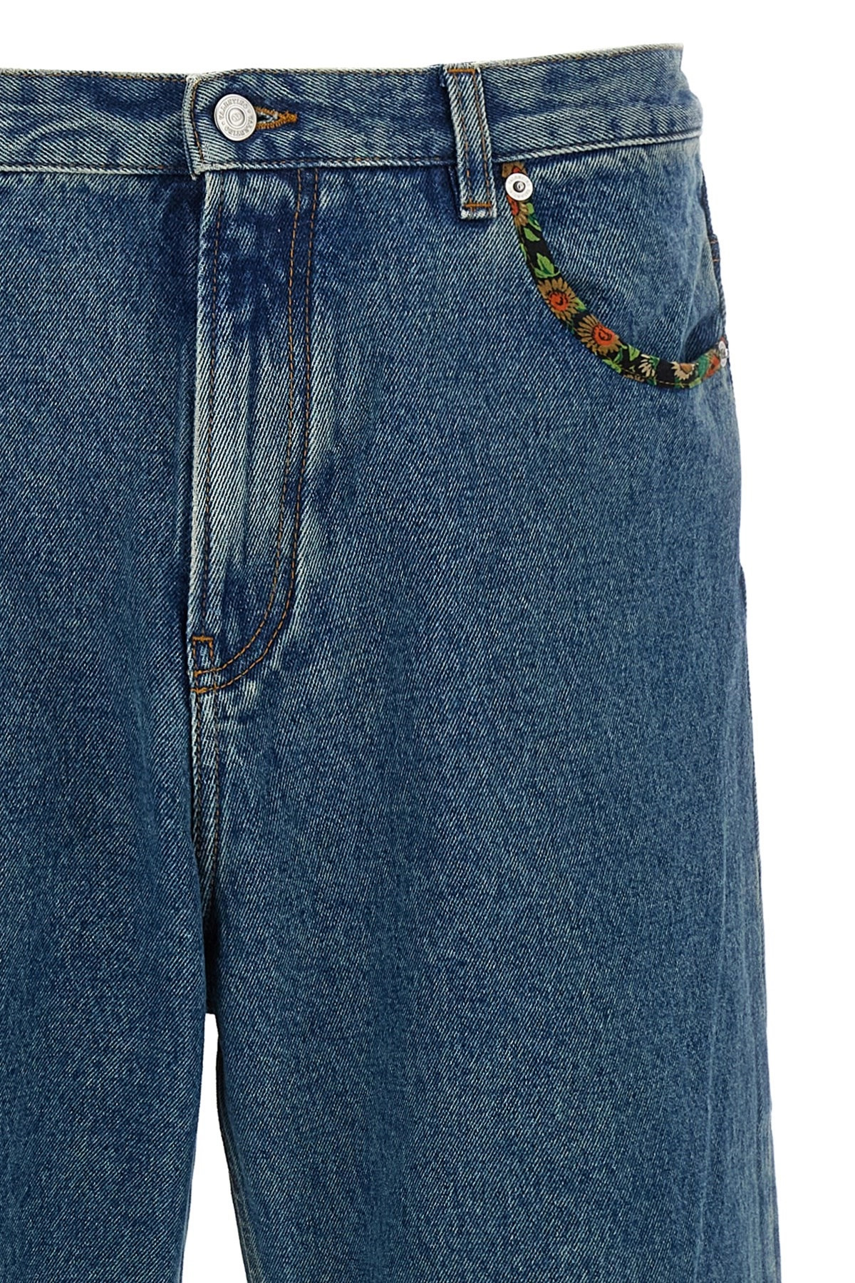 Valentino Garavani floral insert jeans - 3