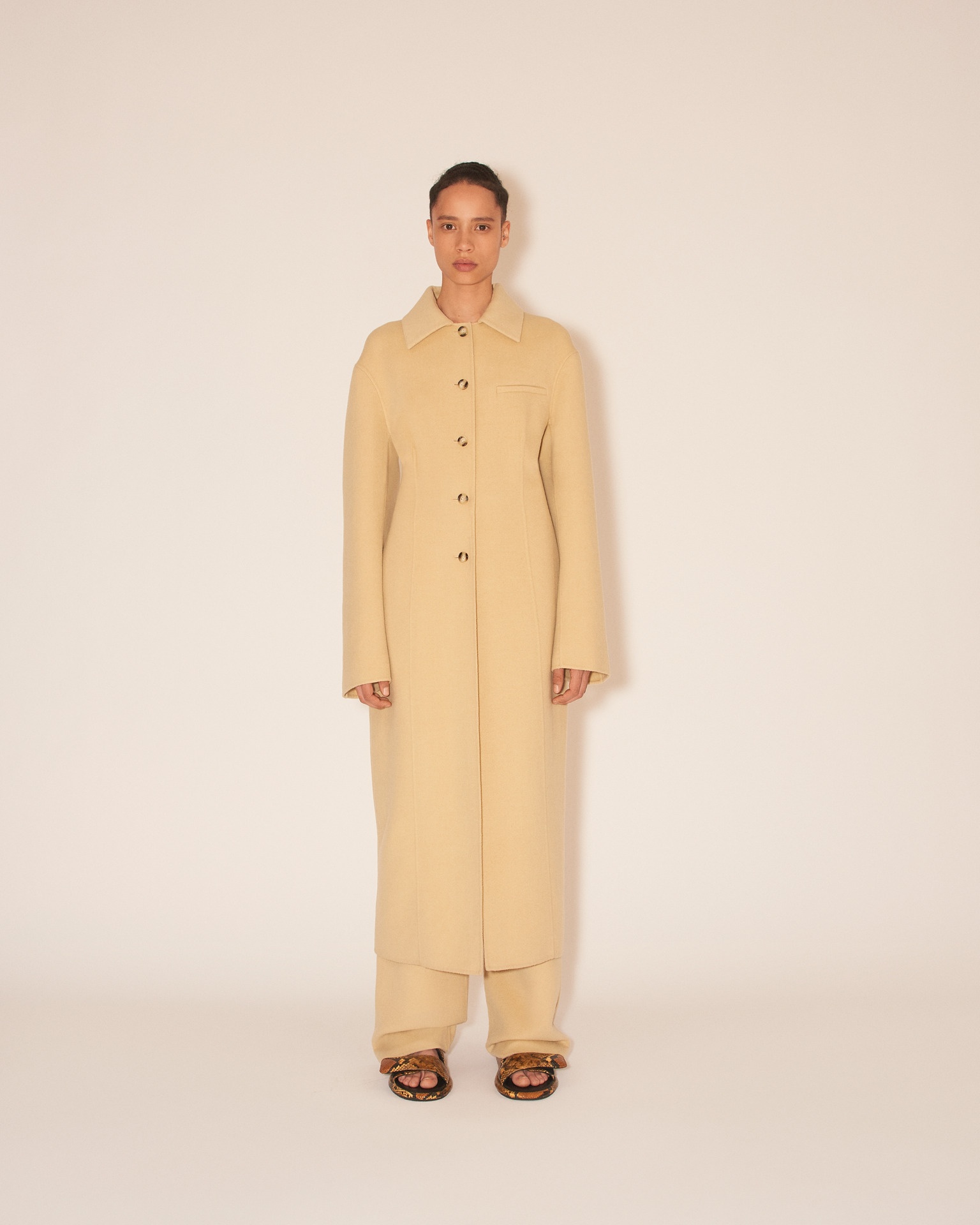 TOYA - Single breasted waisted coat - Creme - 2