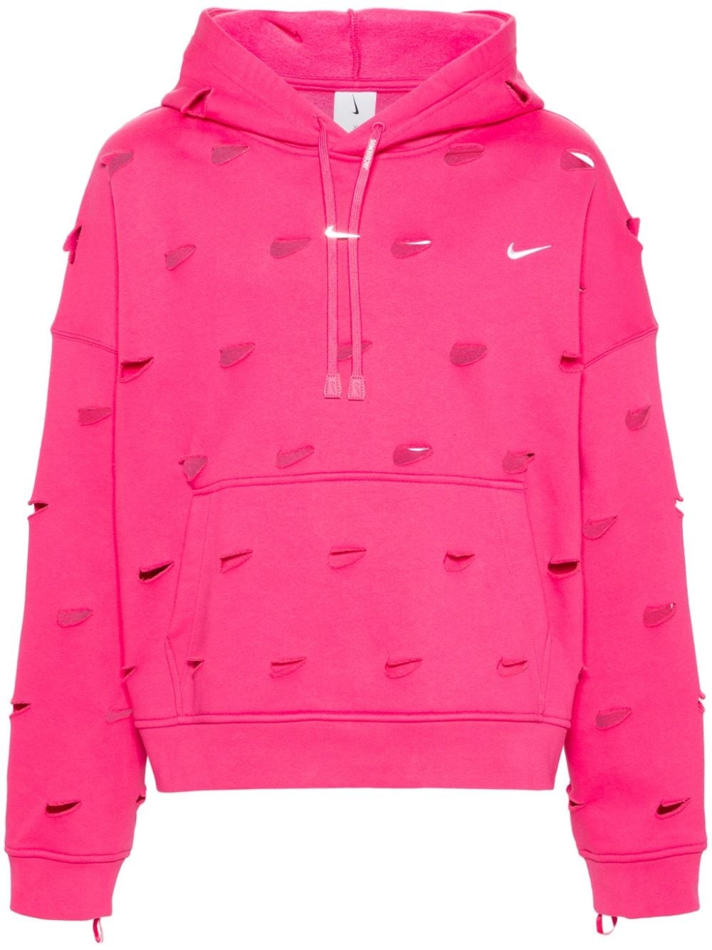 Swoosh-cut out jersey hoodie - 1