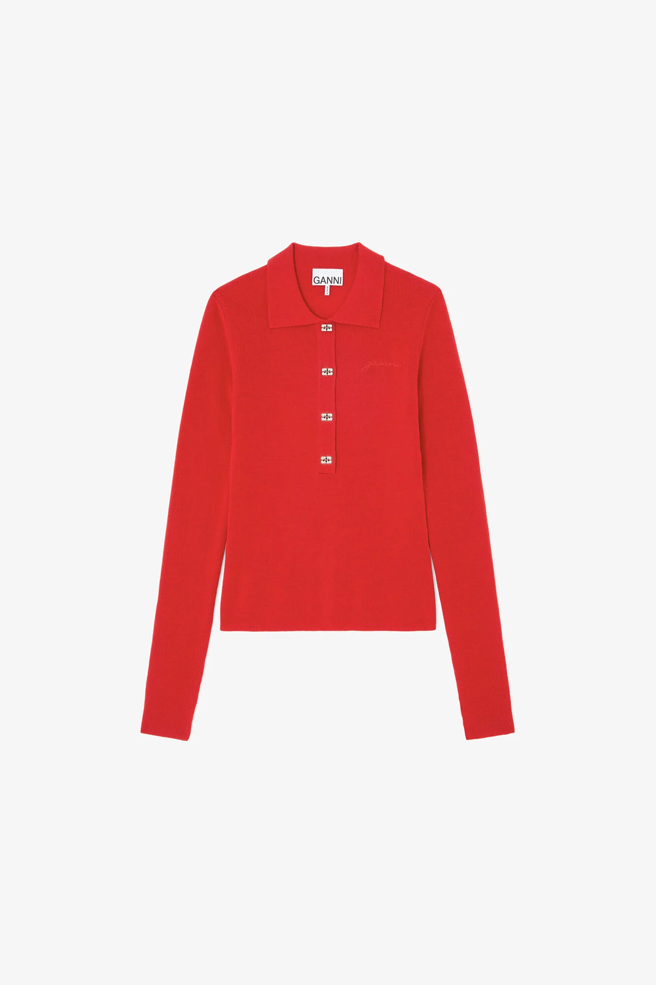 POLO SHIRT IN RED MERINO - 1