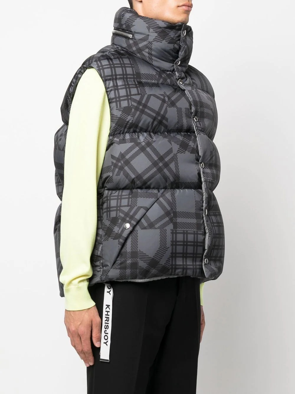 check-pattern padded gilet - 3