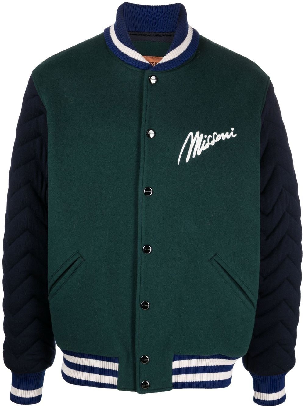 logo-print varsity jacket - 1