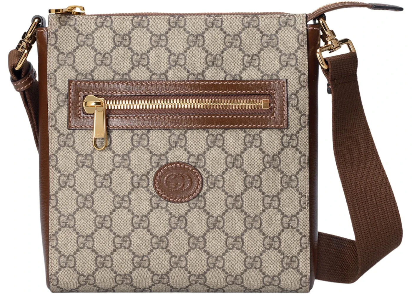 Gucci Interlocking G Messenger Bag GG Supreme Canvas Beige/Ebony - 1