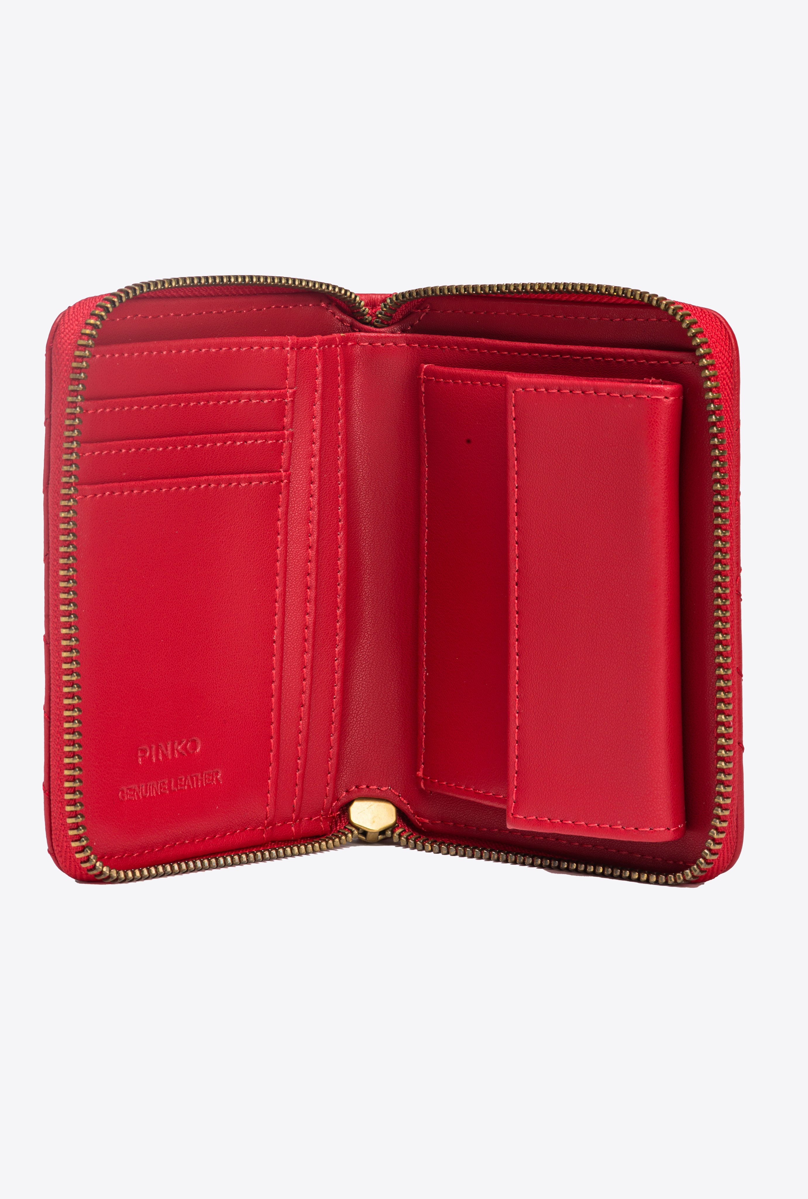 SQUARE QUILTED NAPPA LEATHER ZIP-AROUND PURSE - 4