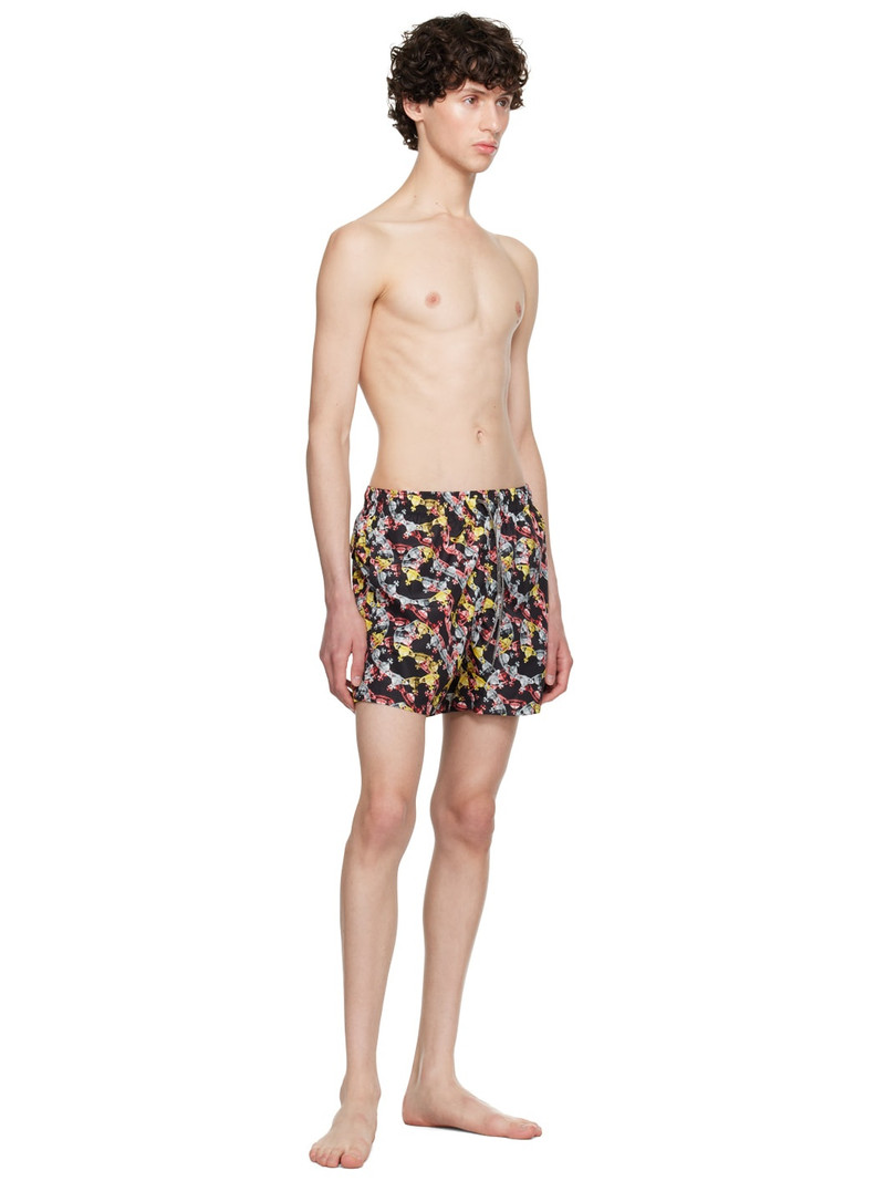 Vivienne Westwood Black Crazy Orb Swim Shorts outlook