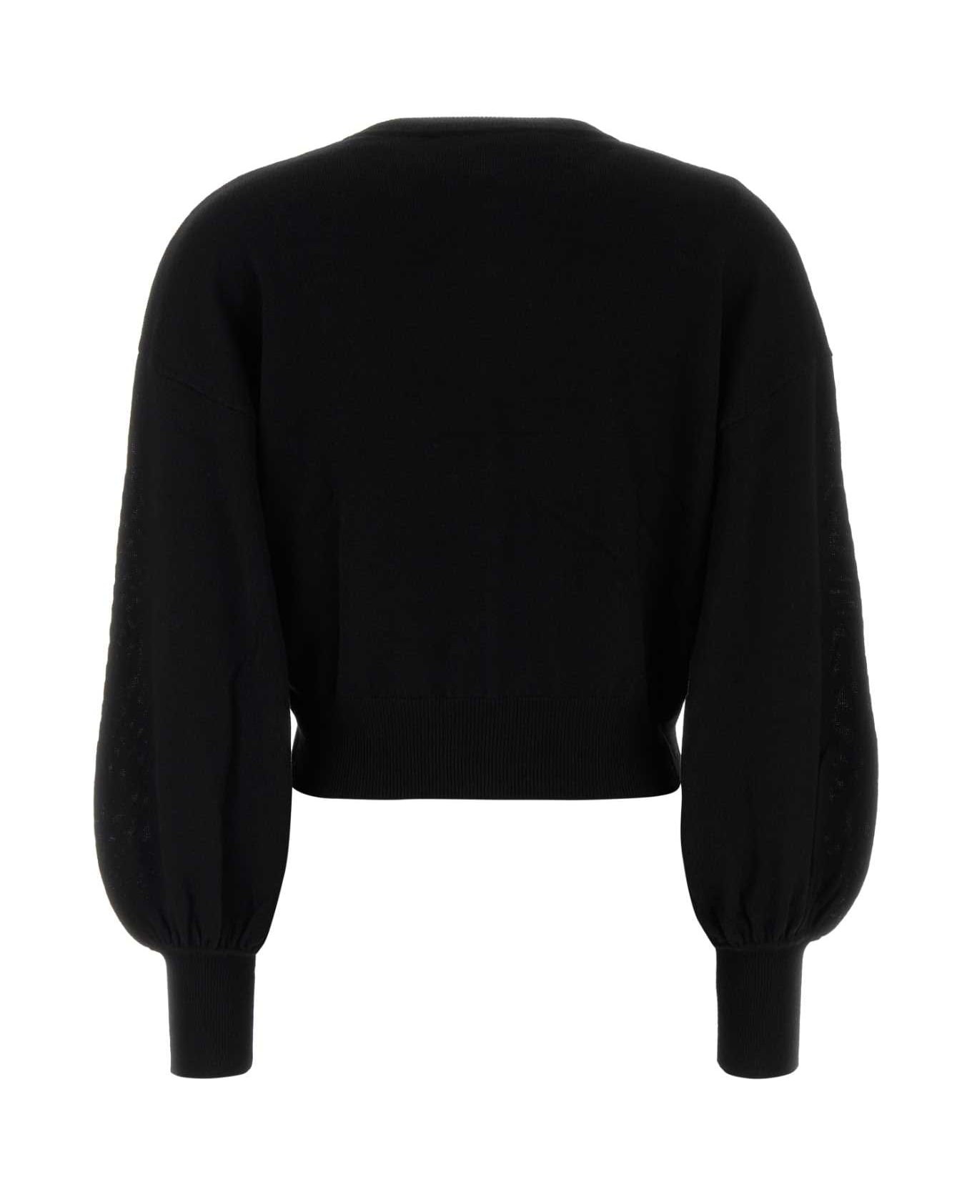 Black Wool Cardigan - 2