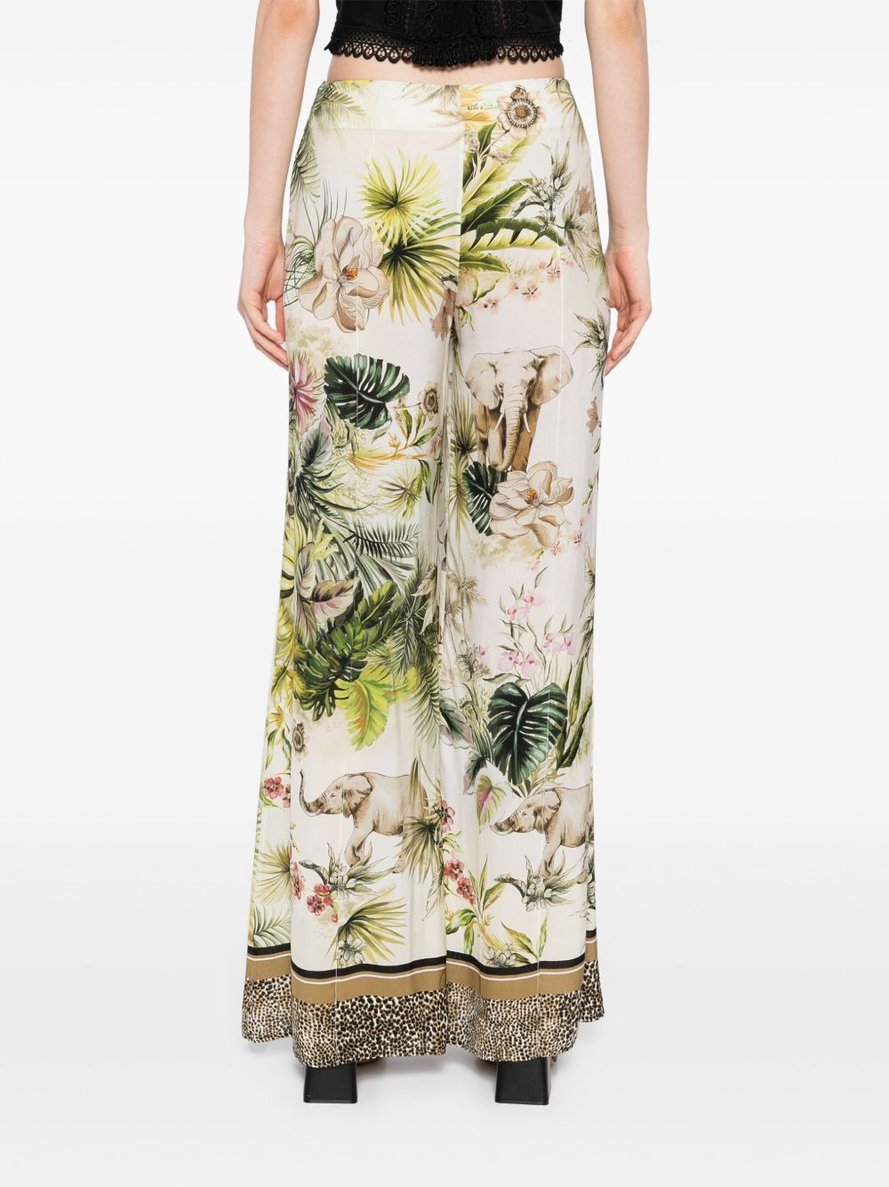 savannah-print chiffon pants - 4