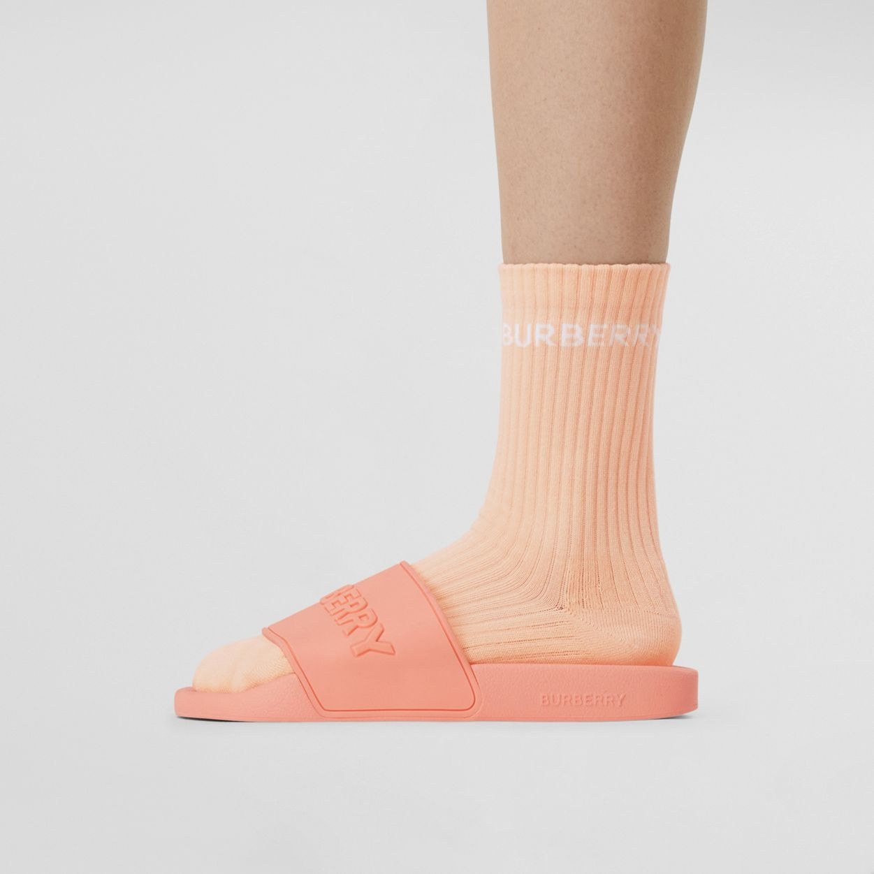 Logo Intarsia Technical Stretch Cotton Socks - 5