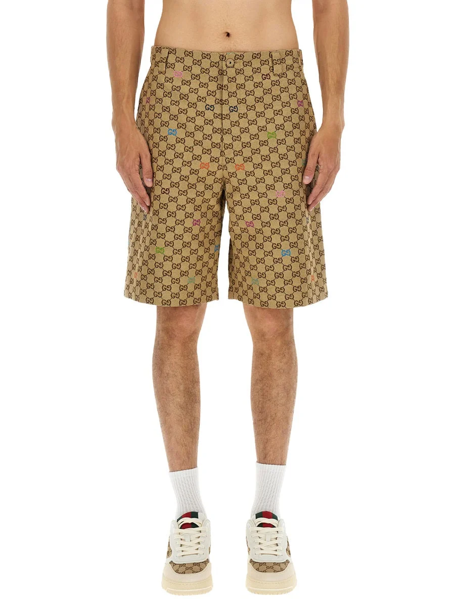 Gucci Men Fabric Shorts Gg - 1