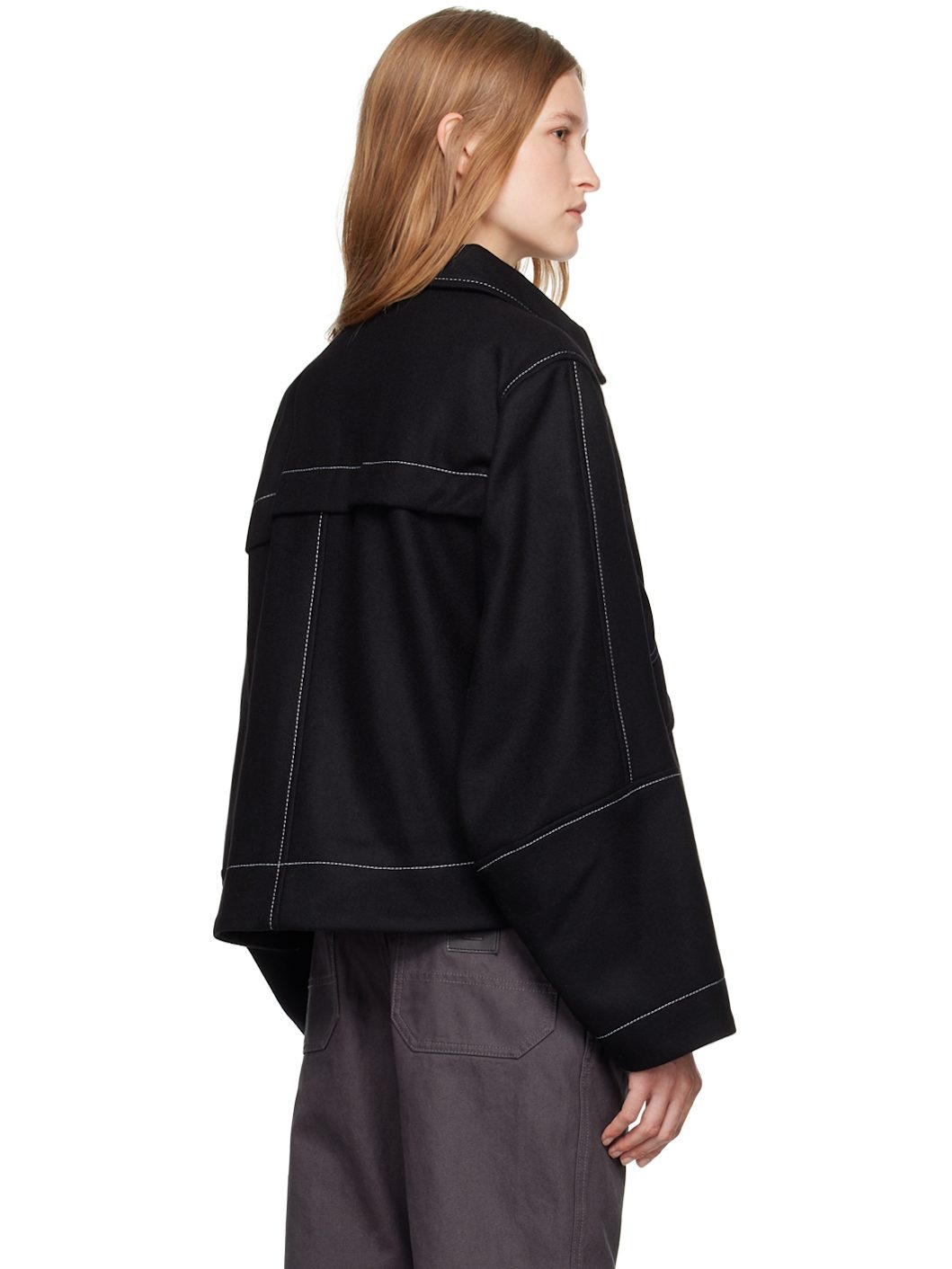 Black Dusk Wool Jacket - 3