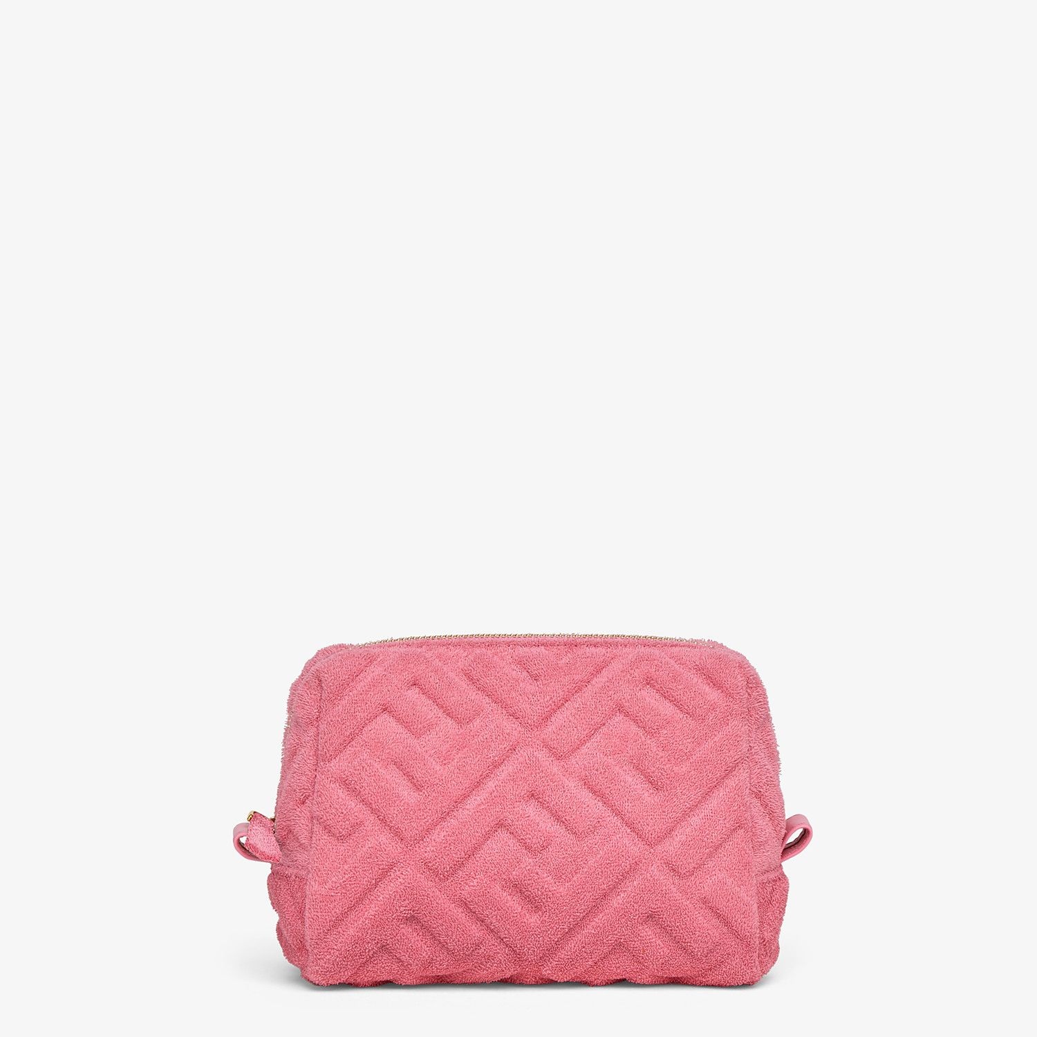 Pink terrycloth toiletry case - 1