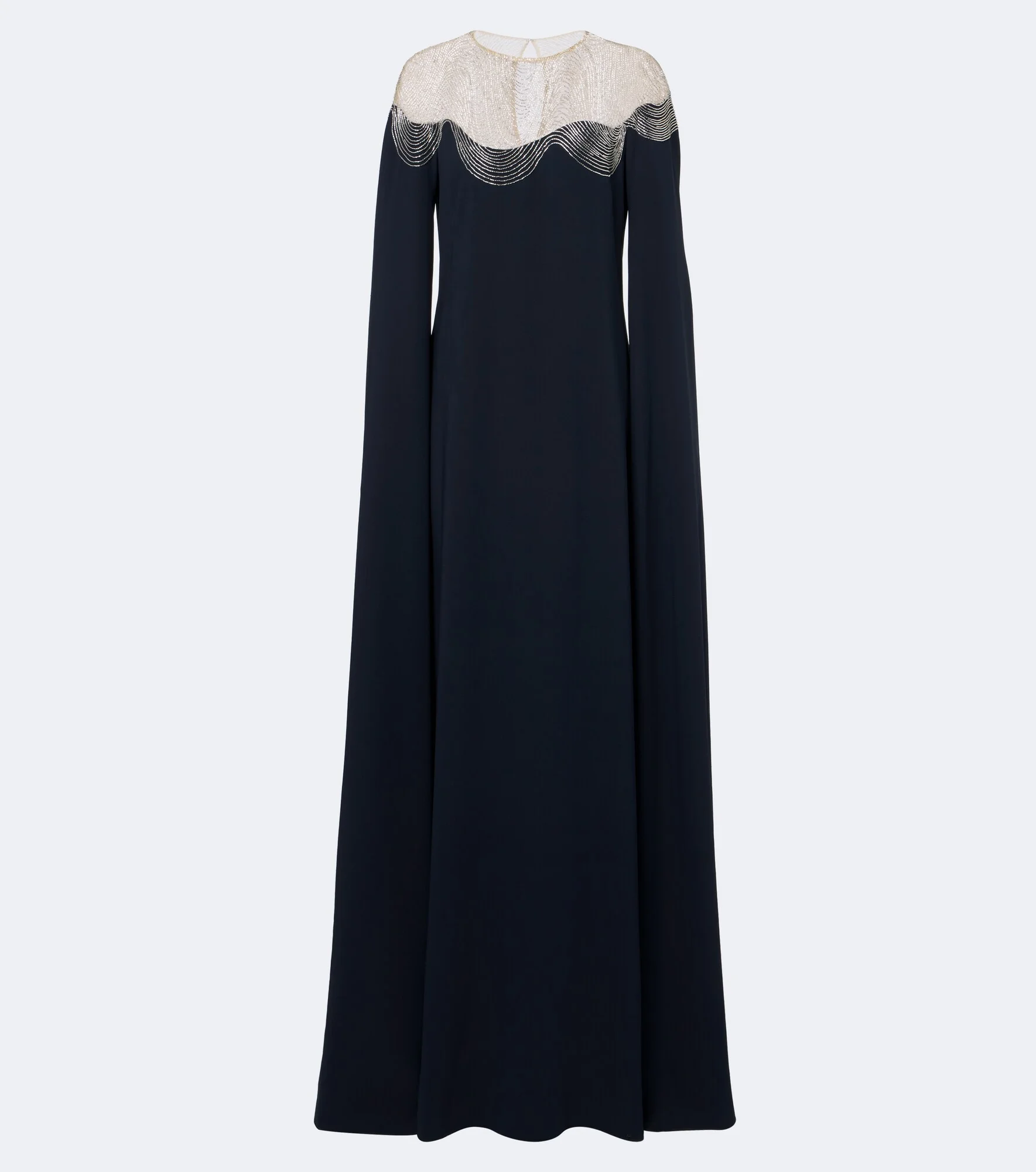 Embellished silk-blend georgette gown - 1