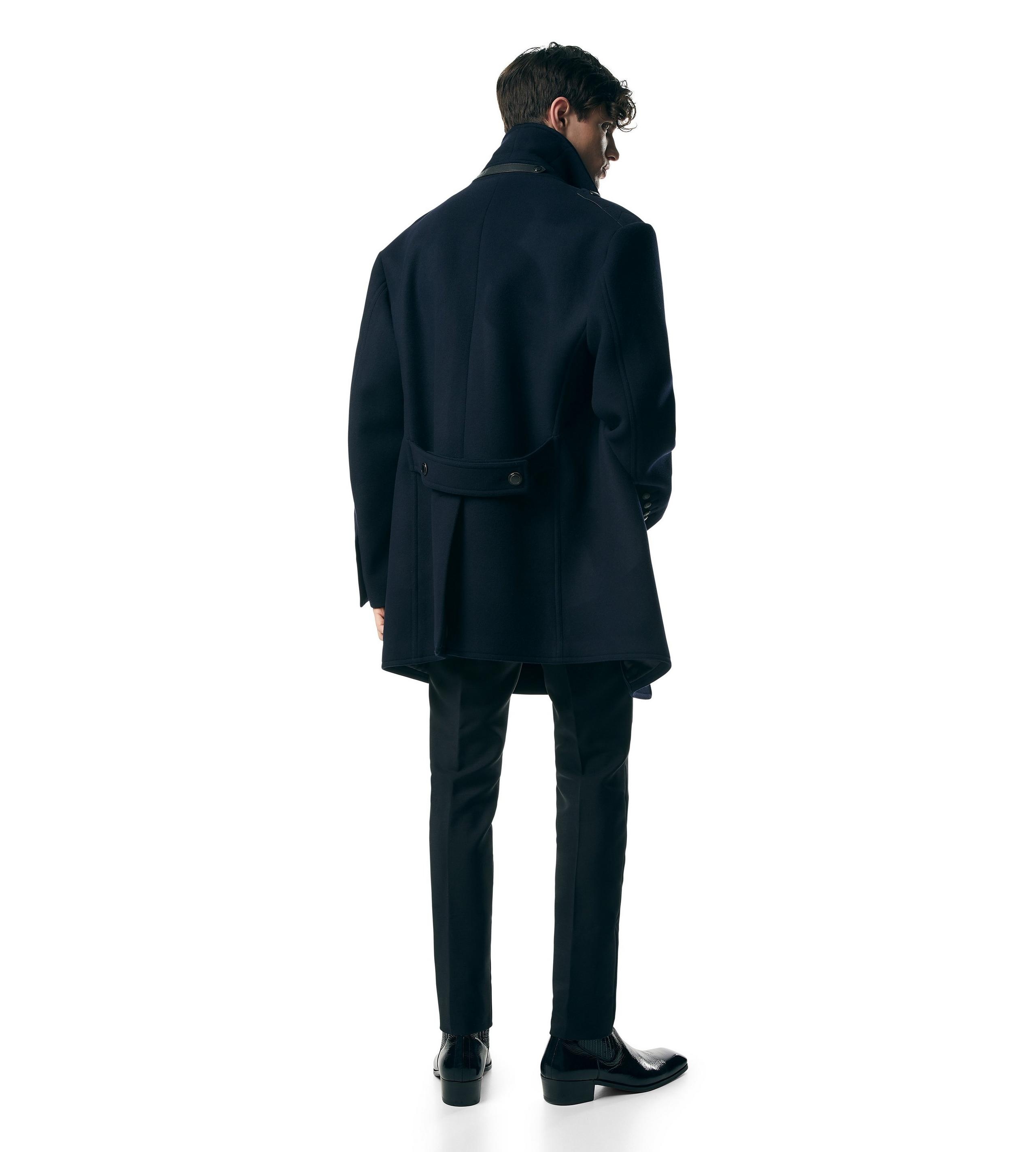 WOOL FELT OFFICER PEACOAT - 3