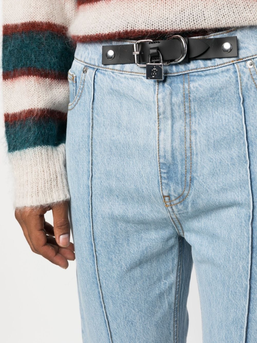 padlock-detail straight-leg jeans - 5