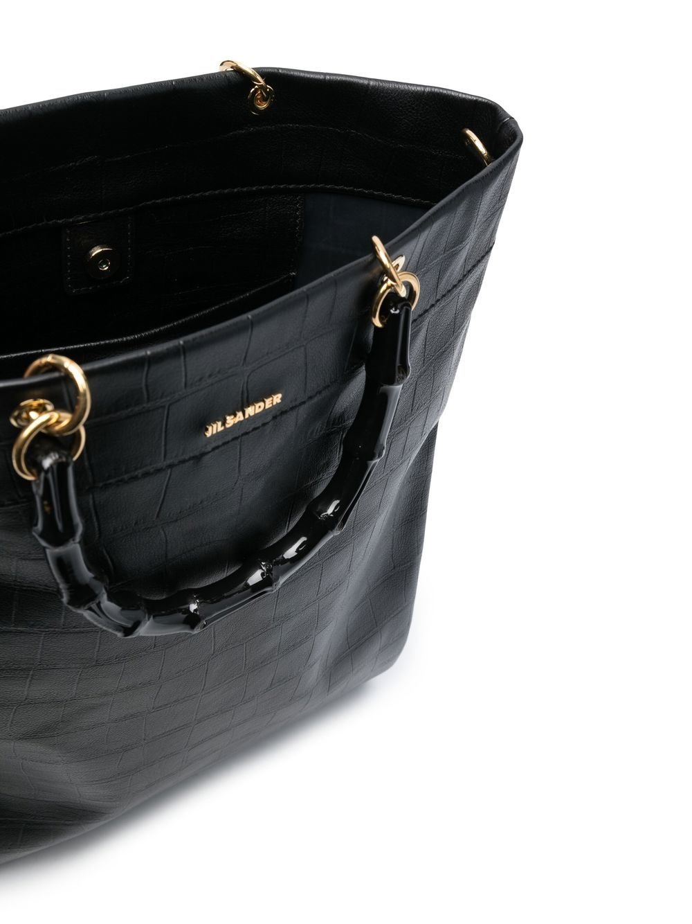 crocodile-effect leather tote - 5