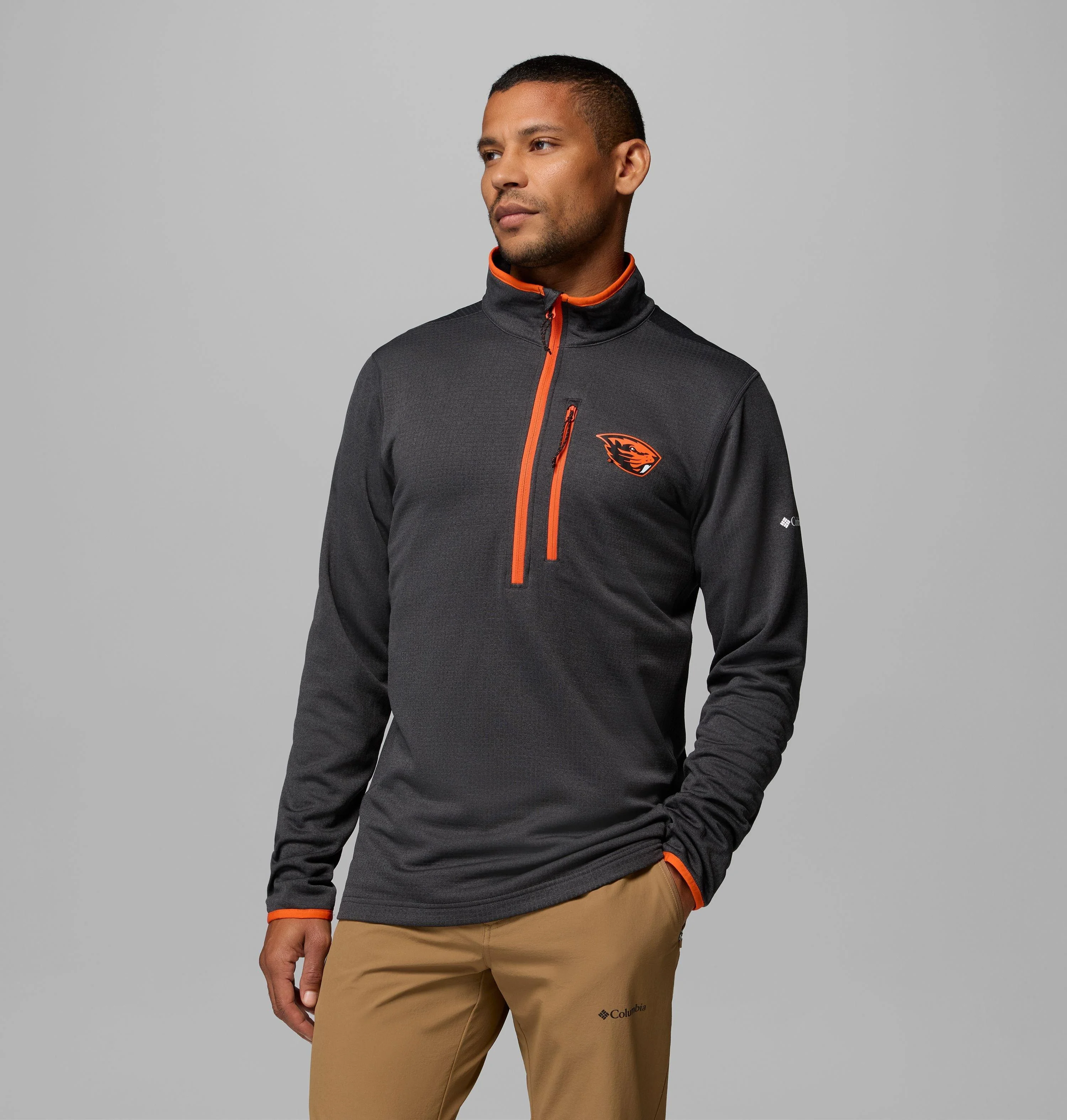 Men's Collegiate Essential Hike Grid Fleece Half Zip - Oregon State - 1