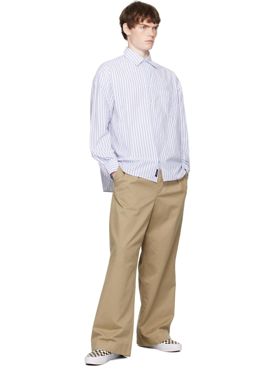 Khaki Single-Pleat Baggy Trousers - 4