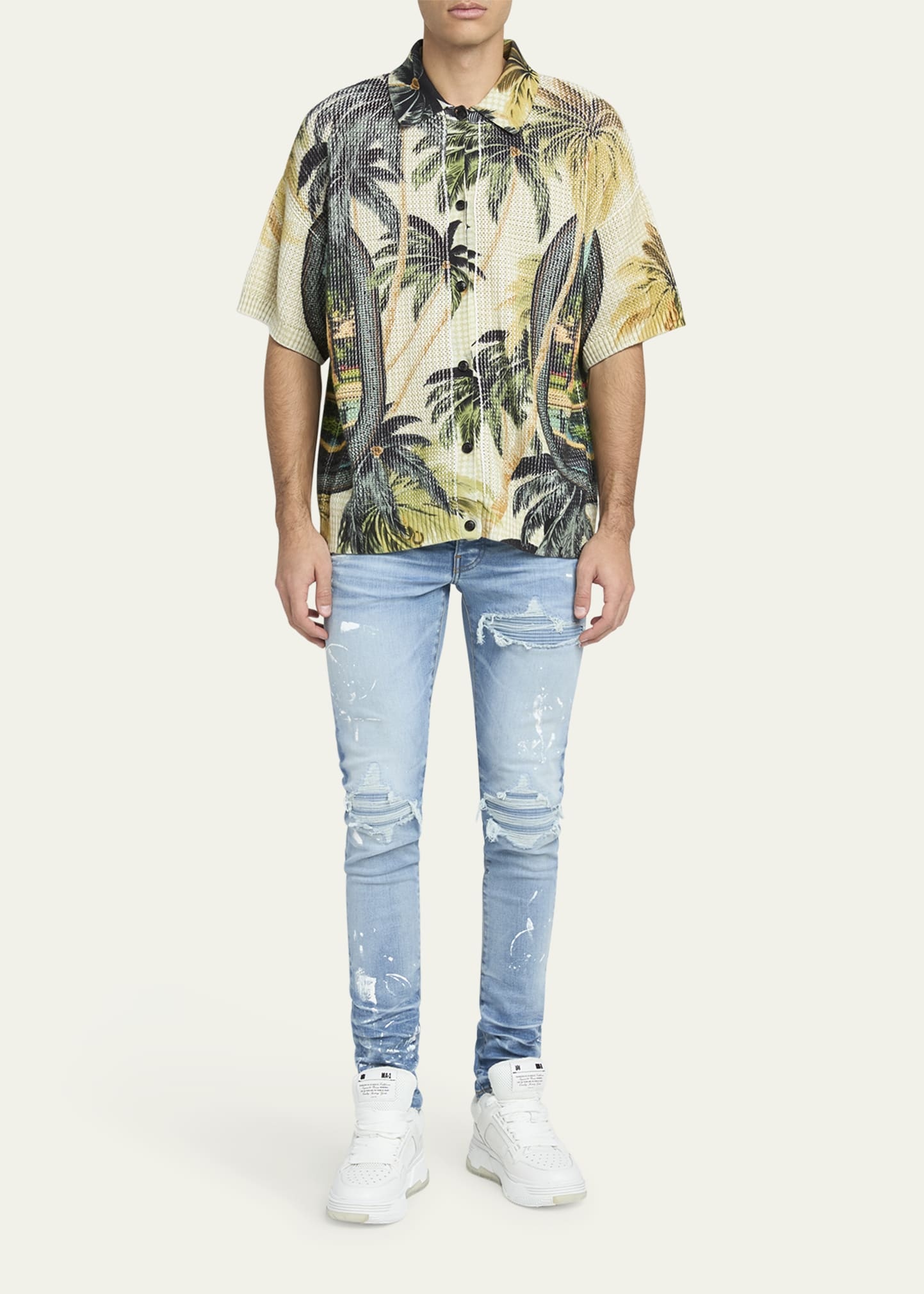 Men's Short-Sleeve Knit Paradise Shirt - 2