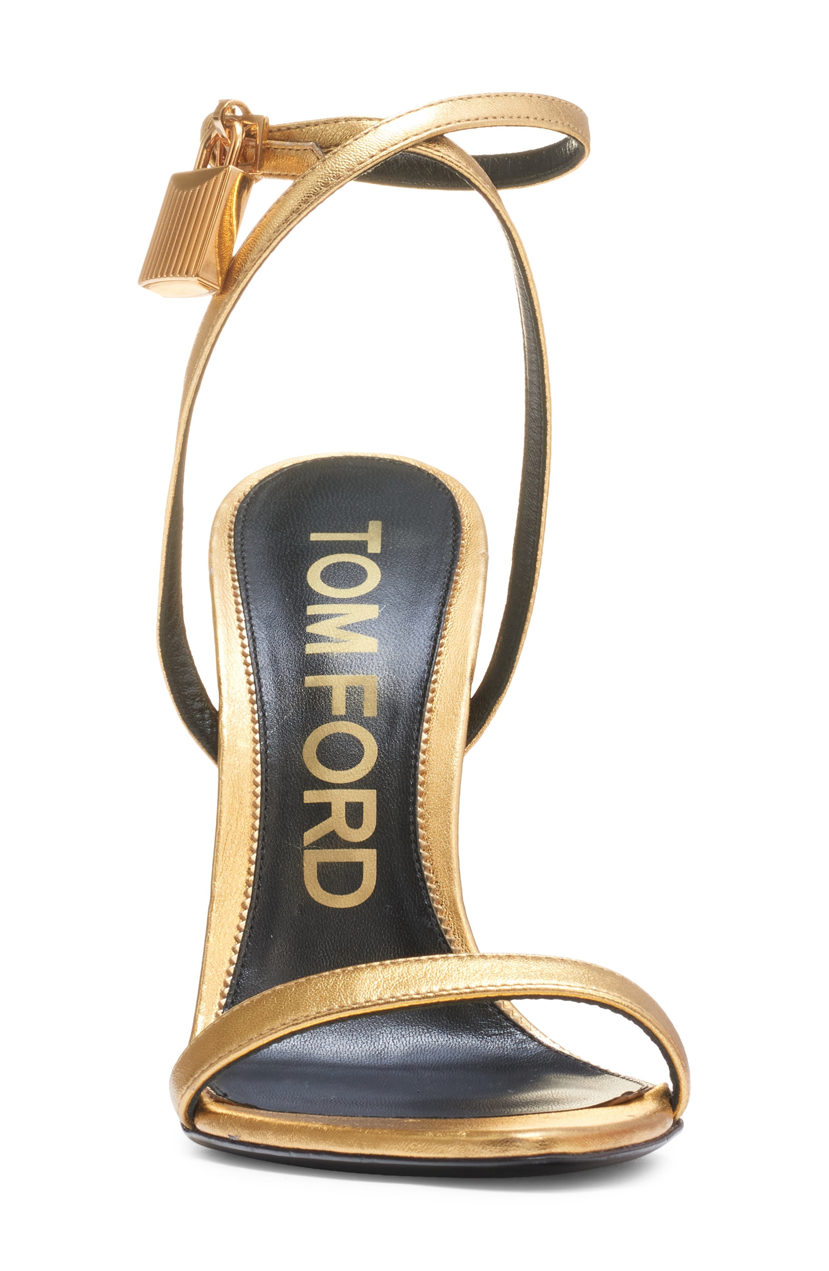 Padlock Naked Metallic Pointy Toe Sandal - 4