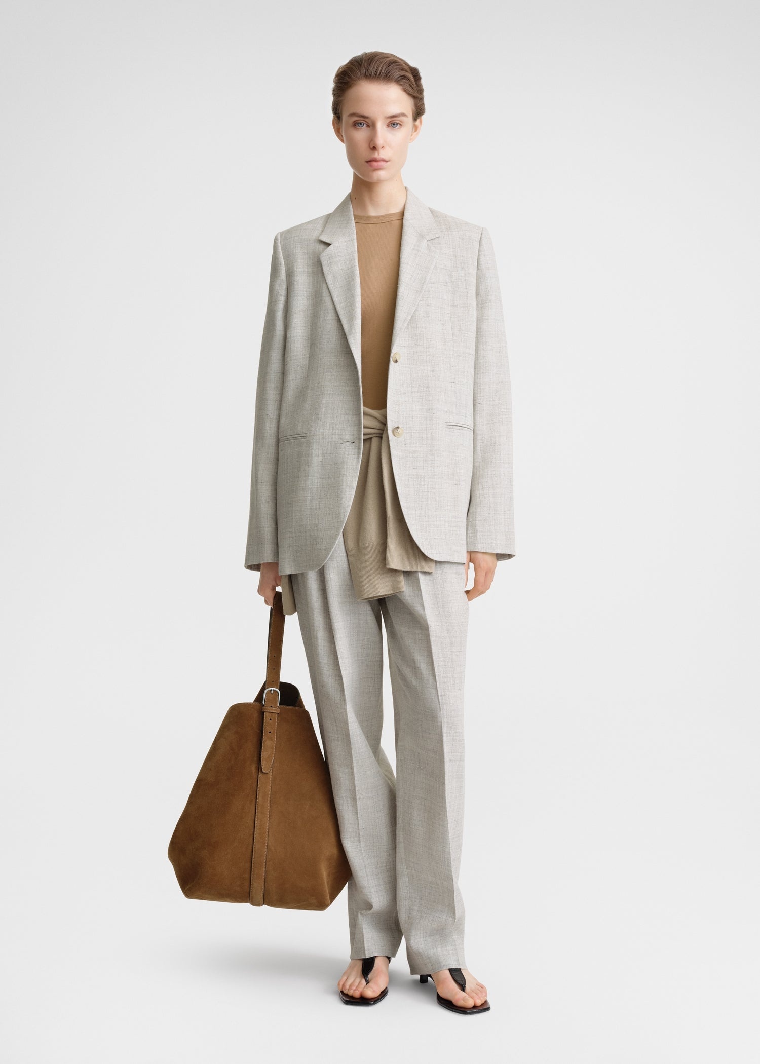 Totême Tailored suit jacket oat melange | REVERSIBLE