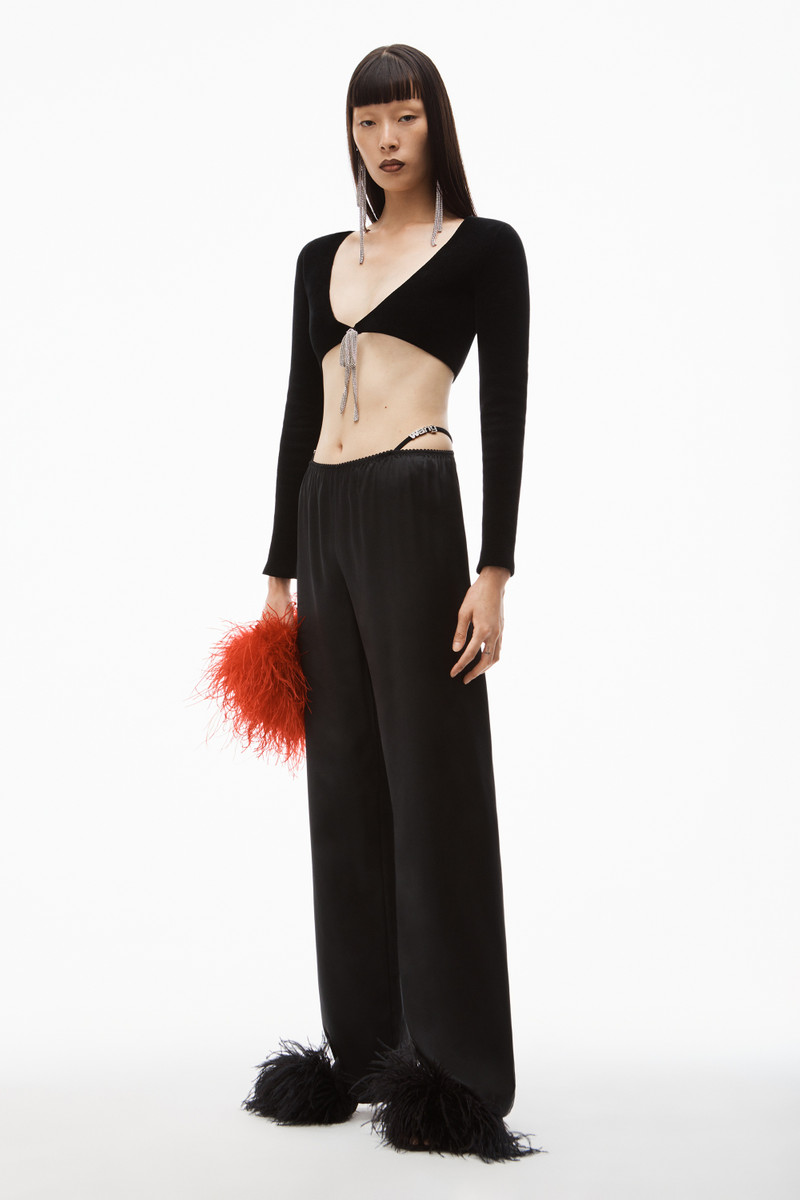 Alexander Wang CRYSTAL THONG PANT IN SILK CHARMEUSE outlook