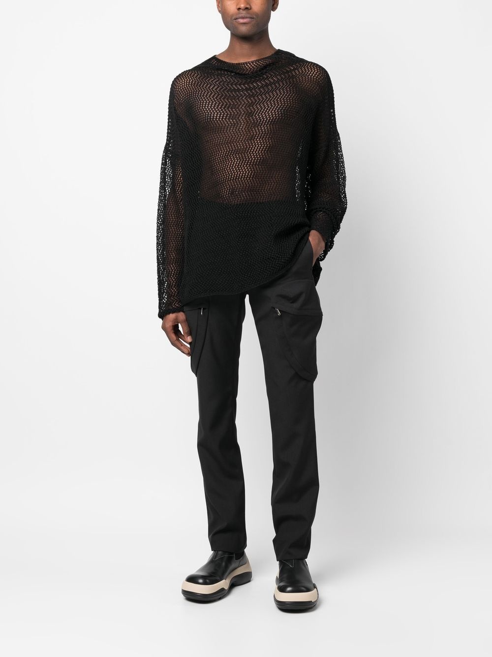 slim-cut wool trousers - 2