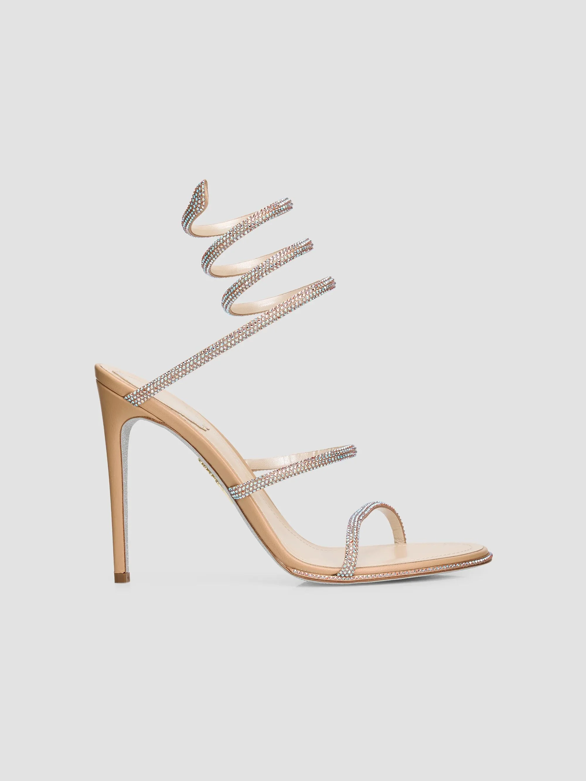 Women's Cleo 105MM Satin Sandals - Beige - 1