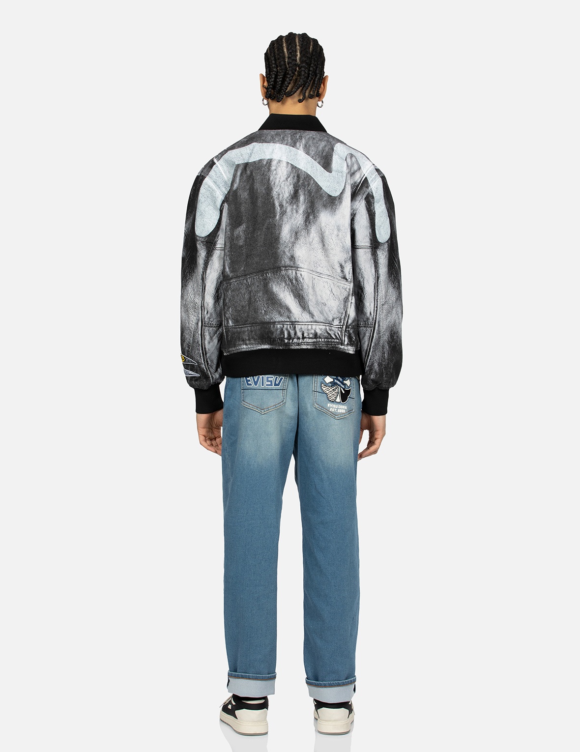 REPLICATE BIKER ALLOVER PRINT RELAX FIT BOMBER JACKET - 6