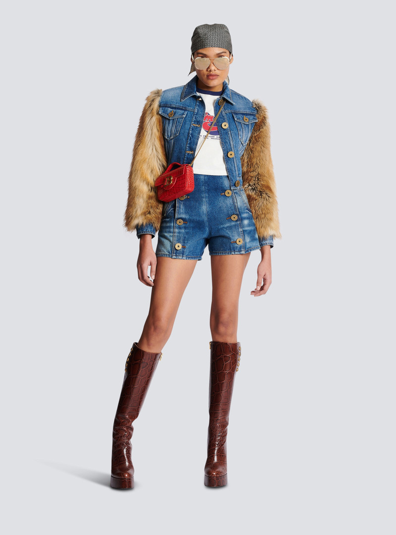 Balmain Denim shorts with buttons outlook
