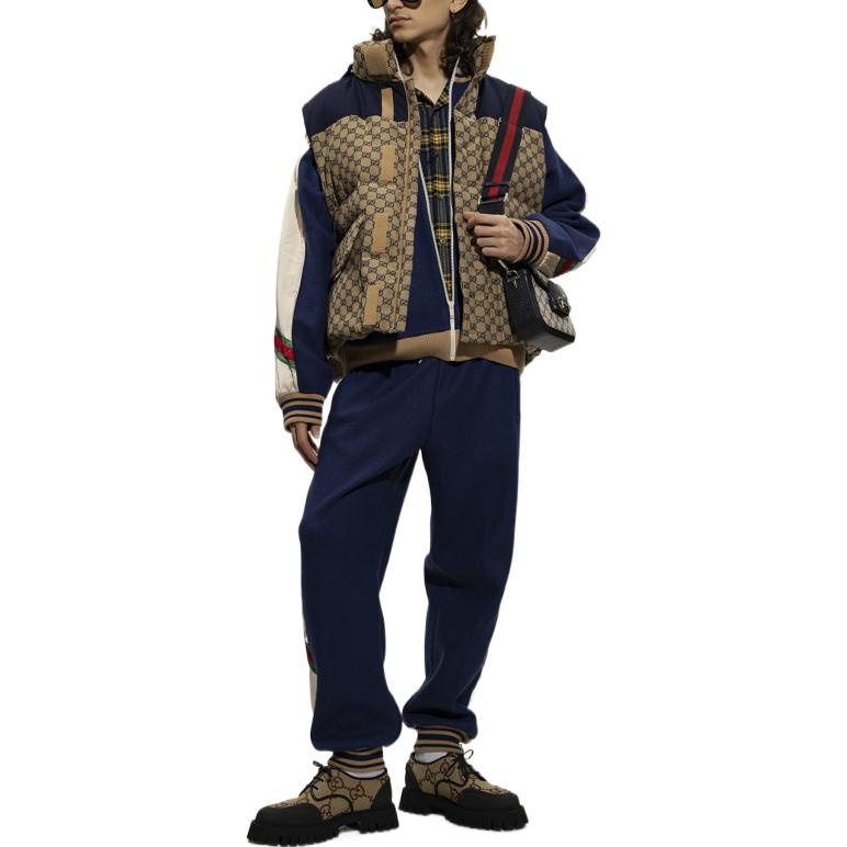 Gucci GG Canvas Down Vest With Detachable Hood 'Beige Navy' 710586-Z8A58-9120 - 3