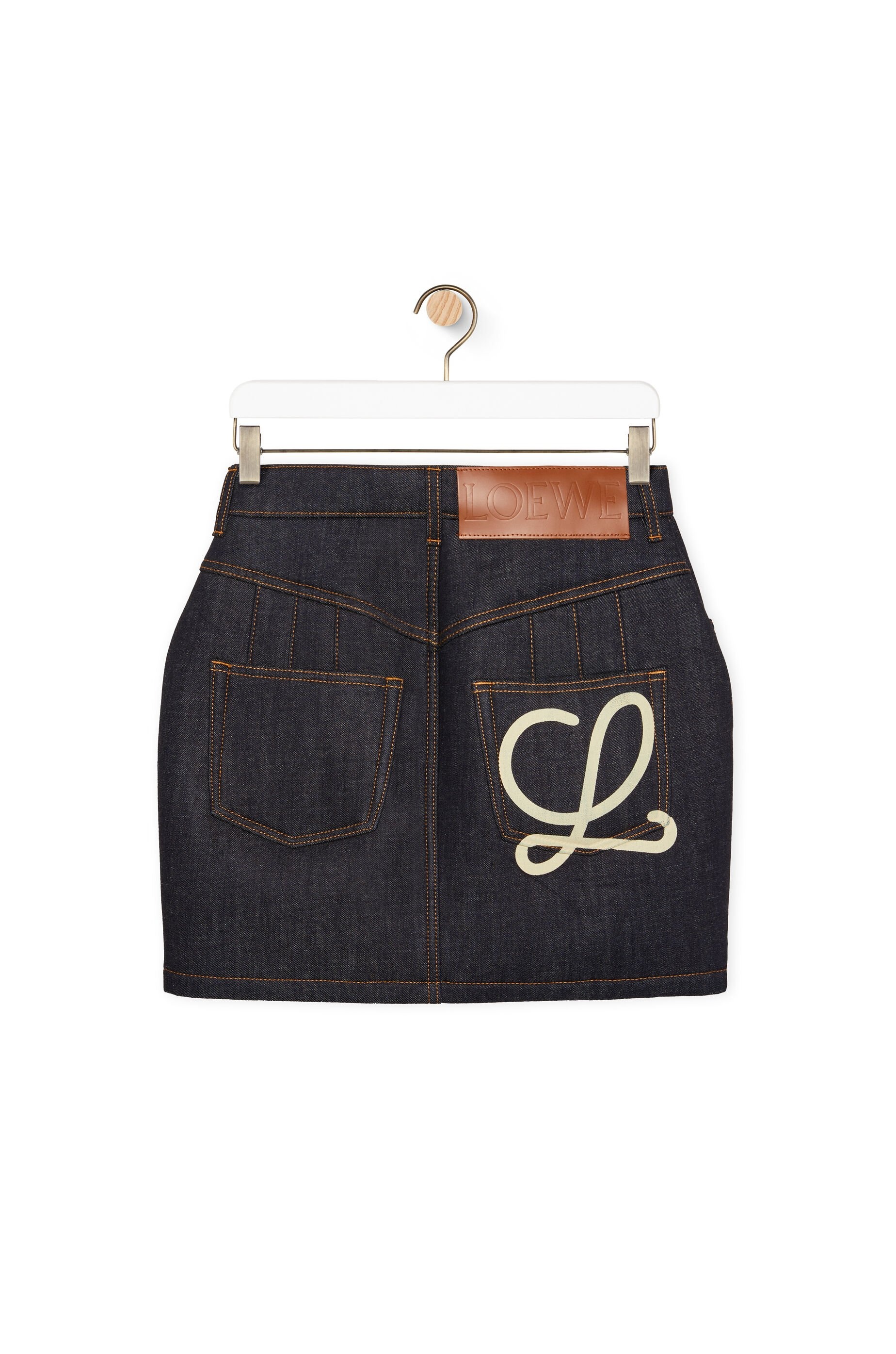 Loewe Curved mini skirt in denim | REVERSIBLE