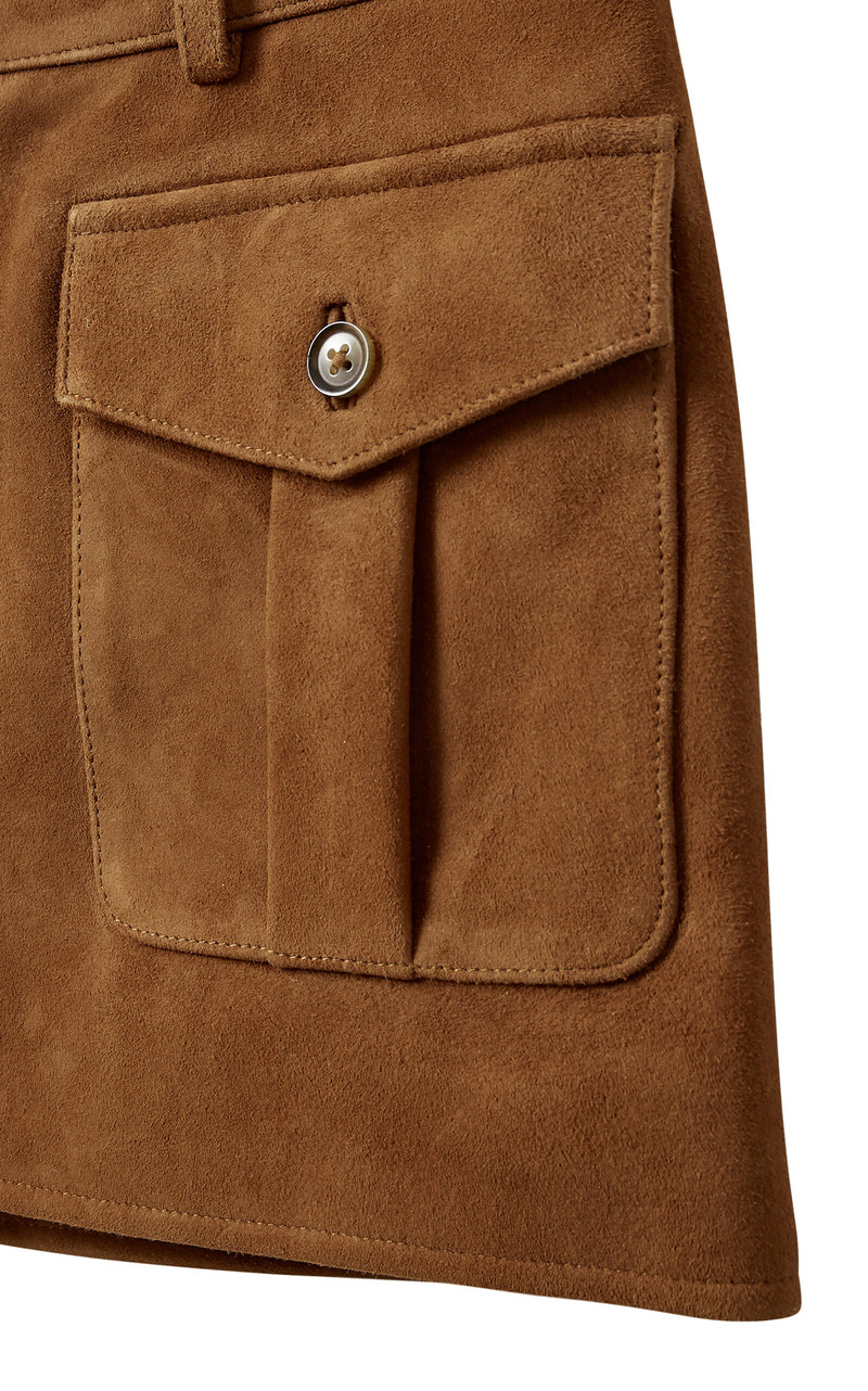 Goatskin Suede Mini Skirt brown 6
