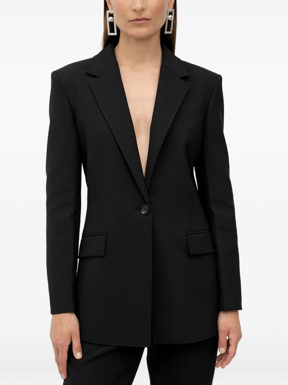 single-breasted notched-lapel blazer - 1